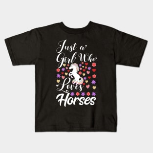 Cute Horse Just a Girl who Loves Horses Graphic Horse Kids T-Shirt